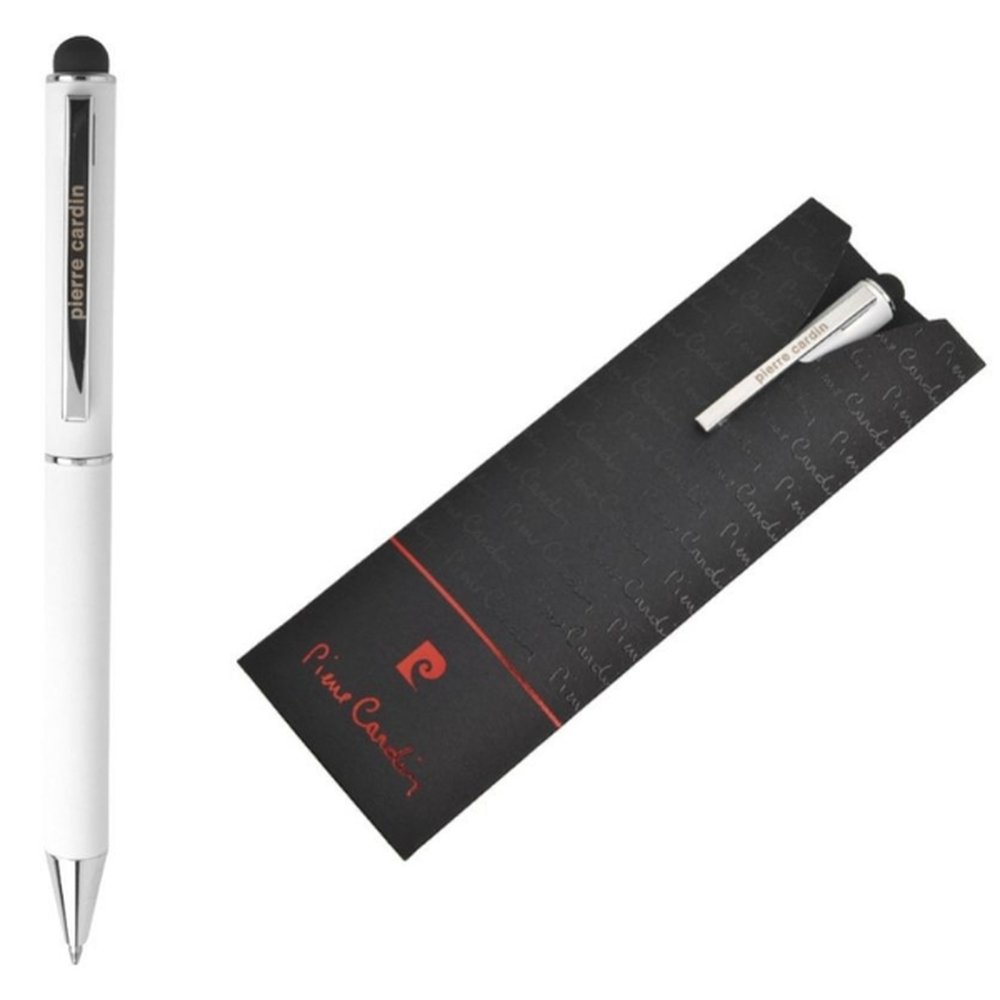 Metal ballpoint pen touch pen soft touch CLAUDIE Pierre Cardin white - Image 2