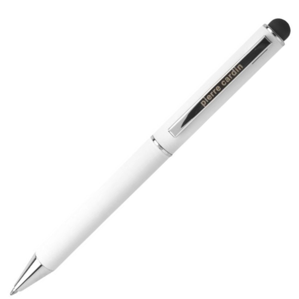 Metal ballpoint pen touch pen soft touch CLAUDIE Pierre Cardin white