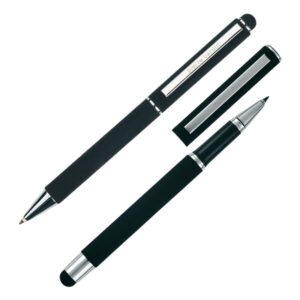 Writing set ballpoint pen & roller soft touch CLAUDIE Pierre Cardin black