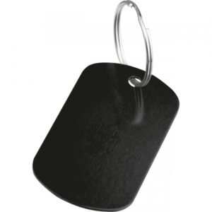 Metal keychain made of recycled aluminium LIESELOTTE black