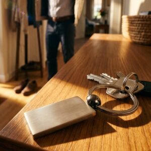 Metal keyring CECILIA grey