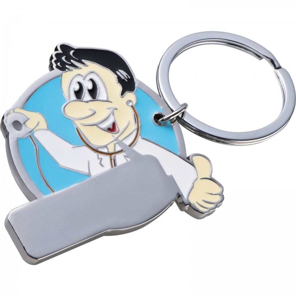 Metal keyring CrisMa ROBERT light blue