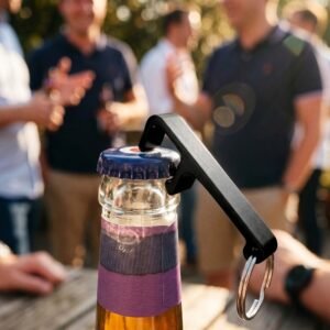Metal bottle opener keyring ADRIANO black