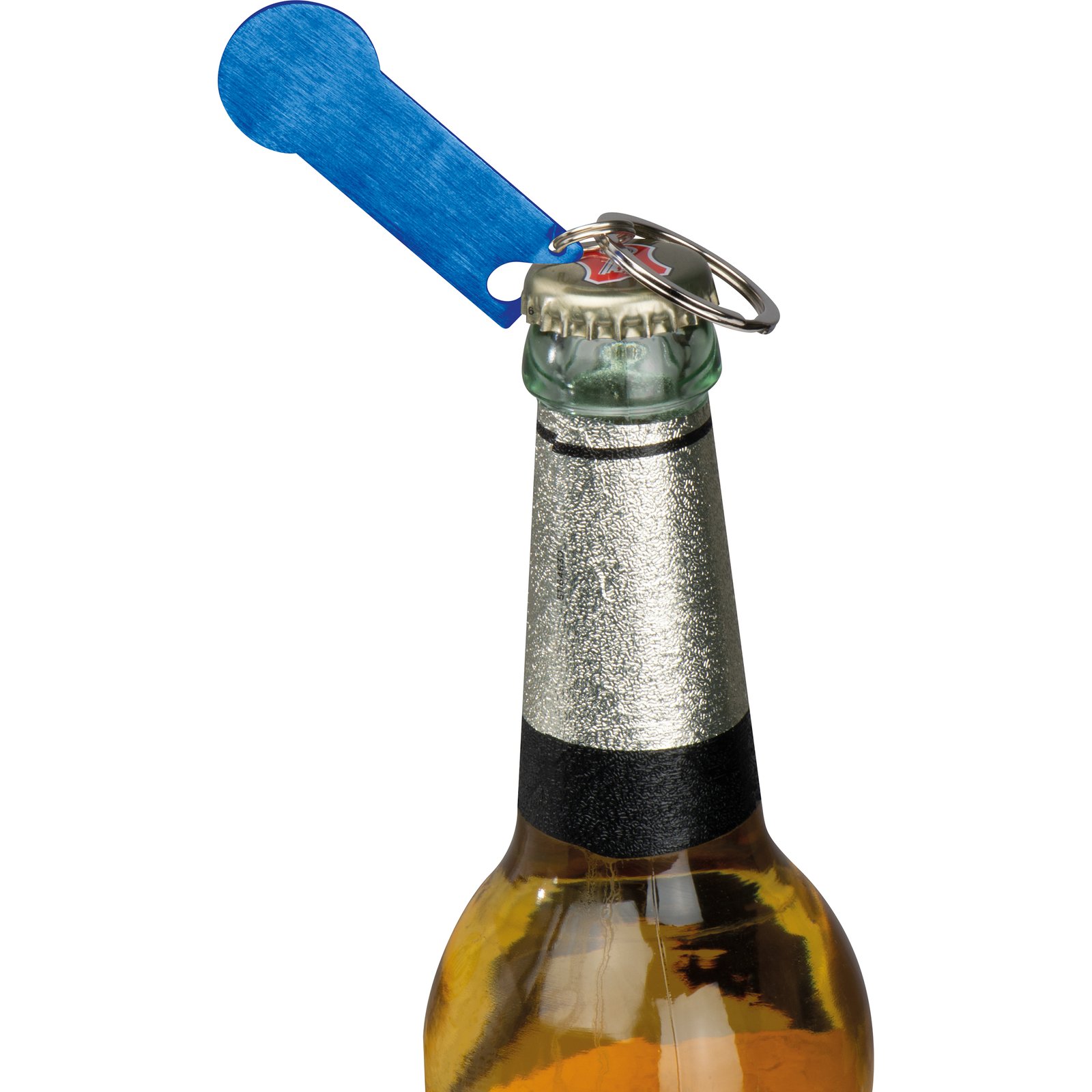 Metal bottle opener keyring with token RODNEY blue - Image 4
