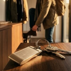 Metal keyring TIMOTHY grey