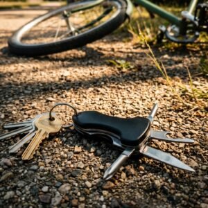 Multifunctional tool keyring INGEBORG black