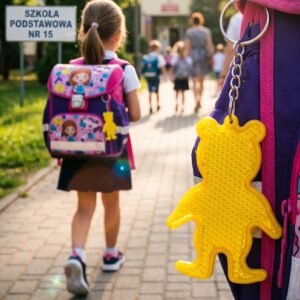 Reflective bear keyring VANESSA yellow