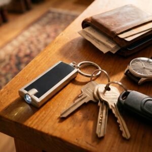Plastic keyring AGUSTIN black