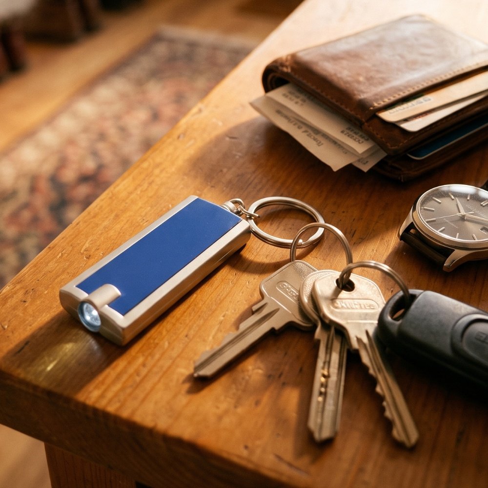 Plastic keyring AGUSTIN blue
