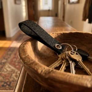 Keychain made of recycled felt PATRYCJA black