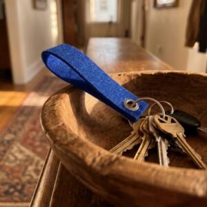 Keychain made of recycled felt PATRYCJA blue
