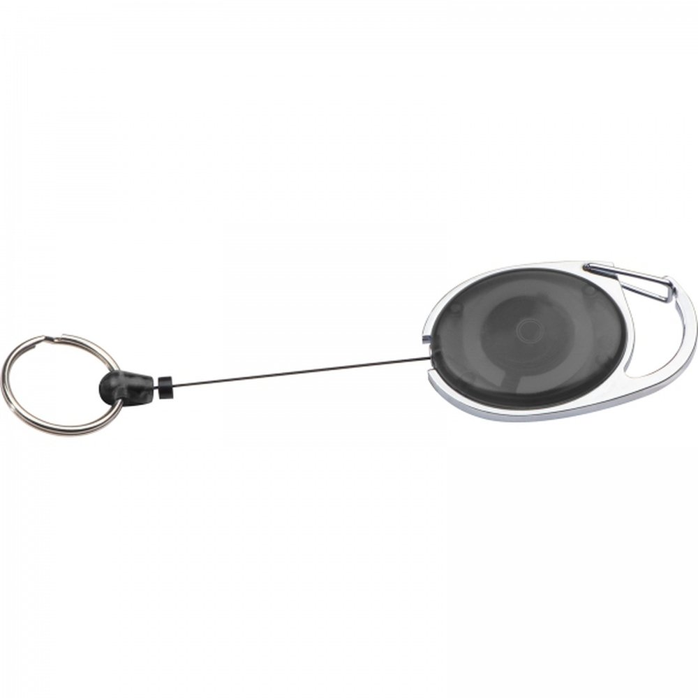 Keyring with carabiner and retractable cord DIANA black - Image 3