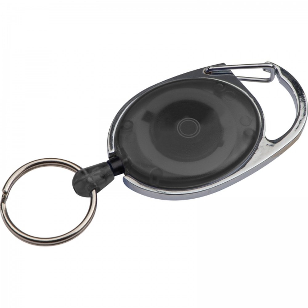 Keyring with carabiner and retractable cord DIANA black - Image 2