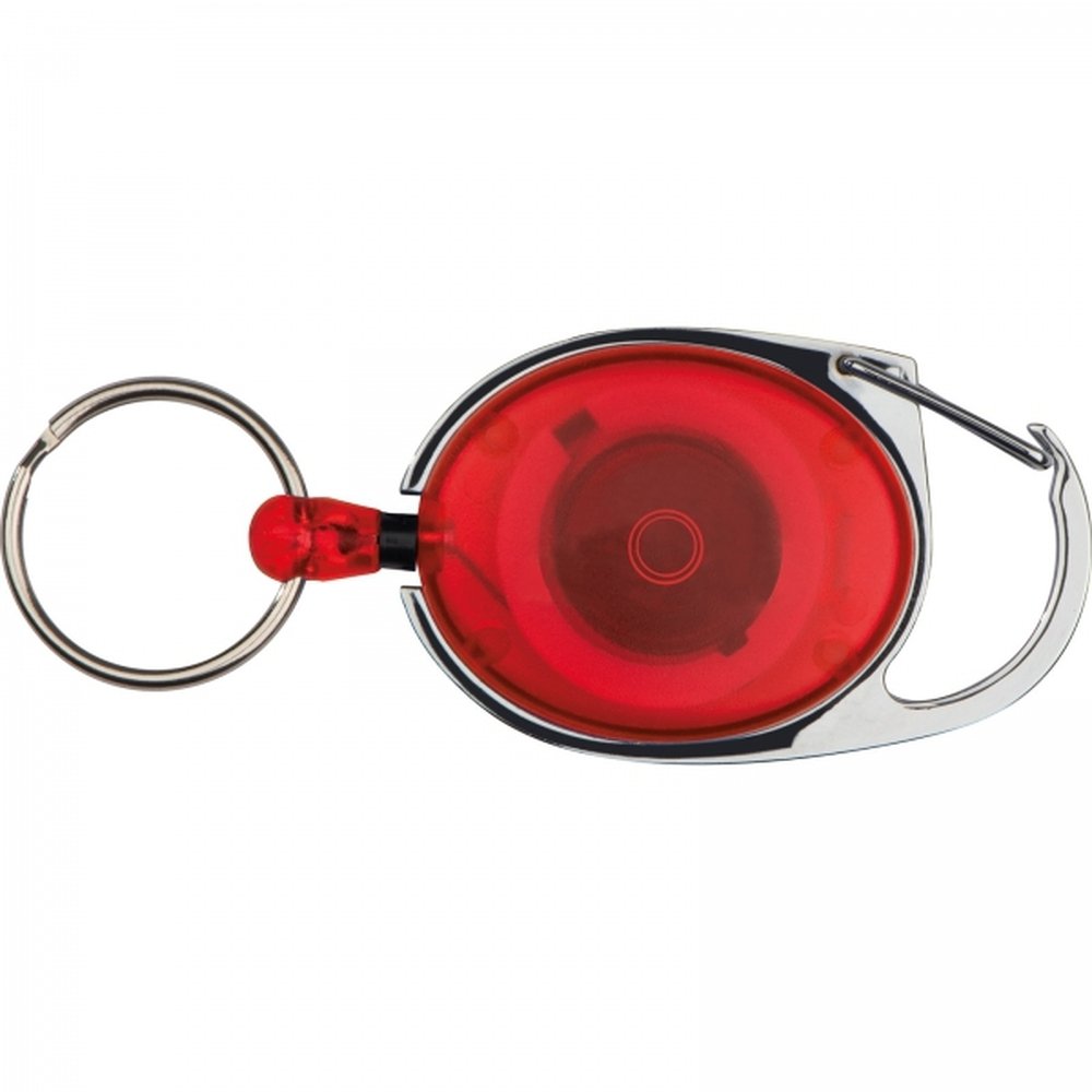 Keyring with carabiner and retractable cord DIANA red - Image 4