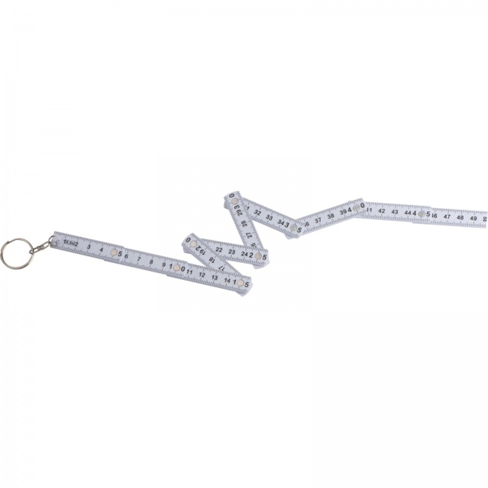 Keyring with 0,5 m tape measure UMBERTO white - Image 3