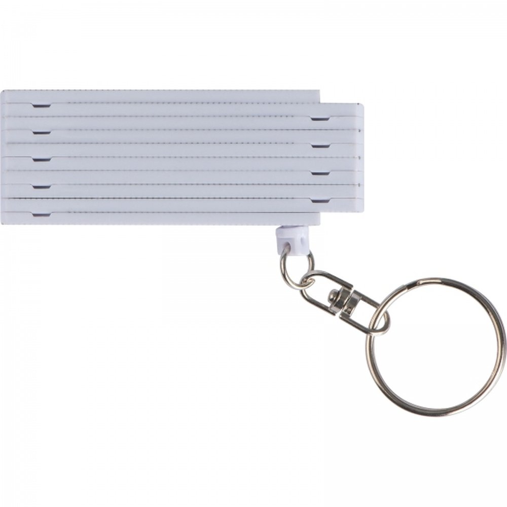 Keyring with 0,5 m tape measure UMBERTO white - Image 4