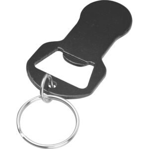 Keychain with bottle opener and shopping trolley token OLIWIER black