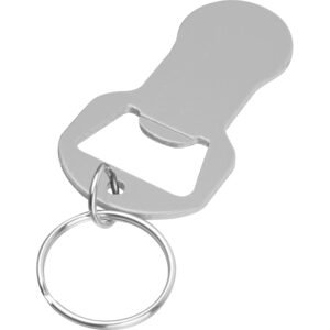 Keychain with bottle opener and shopping trolley token OLIWIER grey