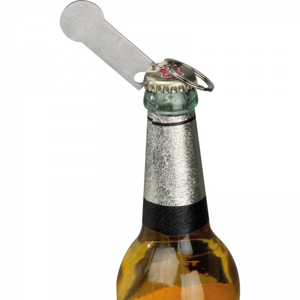 Metal bottle opener keyring with token RODNEY grey - Image 4