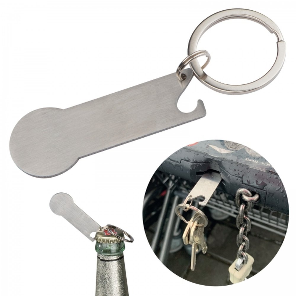 Metal bottle opener keyring with token RODNEY grey - Image 2