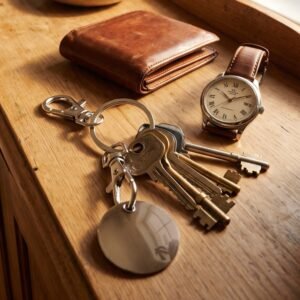 Keyring with token NELLIE blue