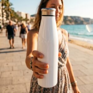 Steel bottle 750 ml LINDSAY white