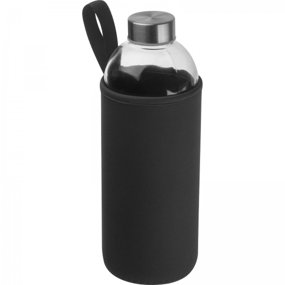 Glass bottle with sleeve 1000 ml JESSICA black