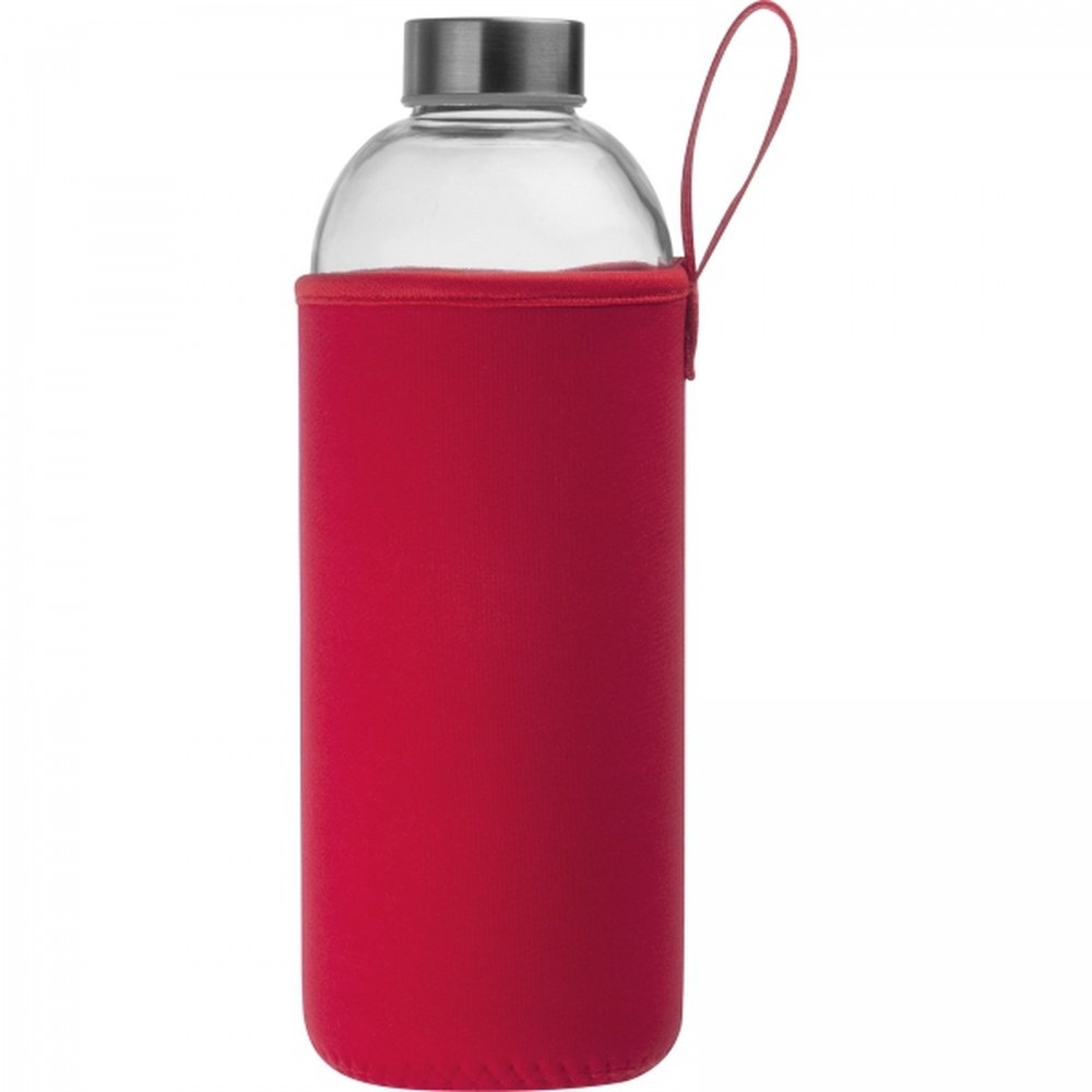 Glass bottle with sleeve 1000 ml JESSICA red - Image 5