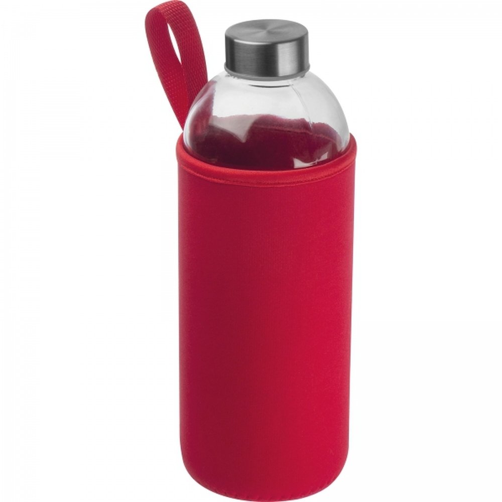 Glass bottle with sleeve 1000 ml JESSICA red