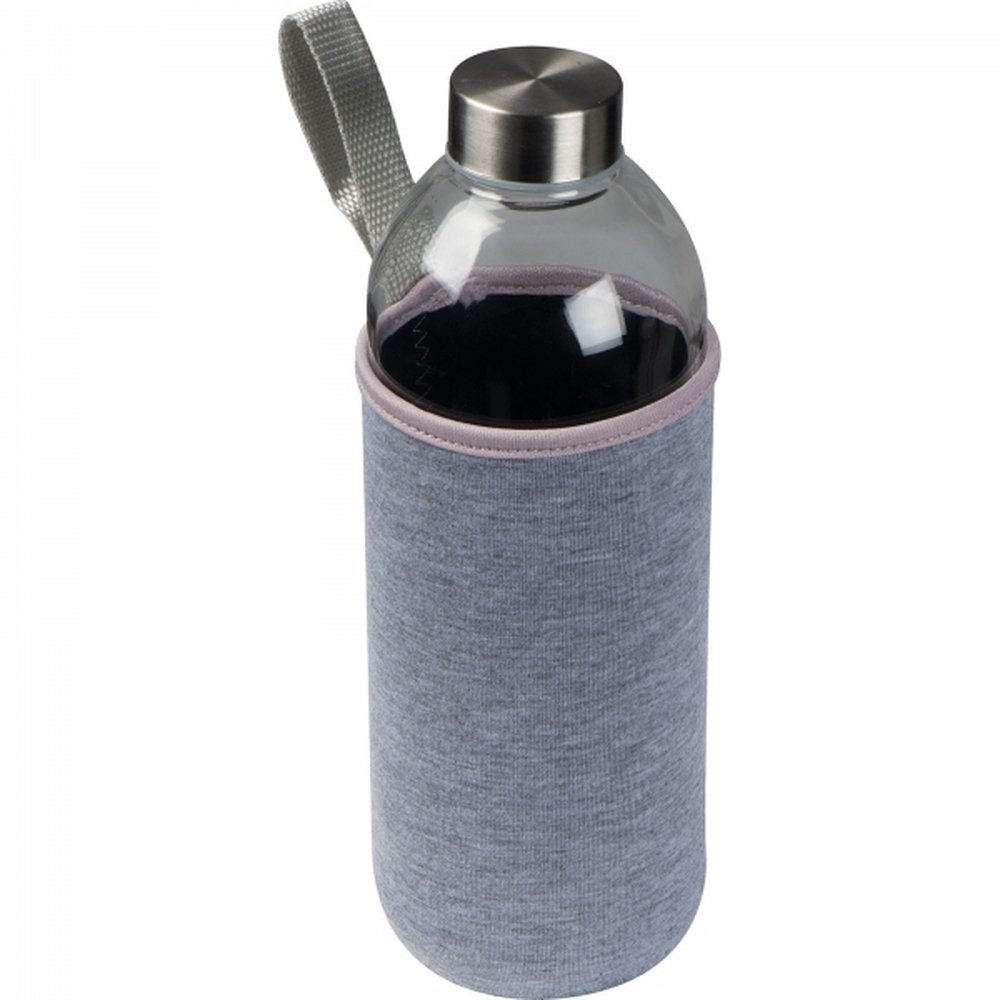 Glass bottle with sleeve 1000 ml JESSICA grey