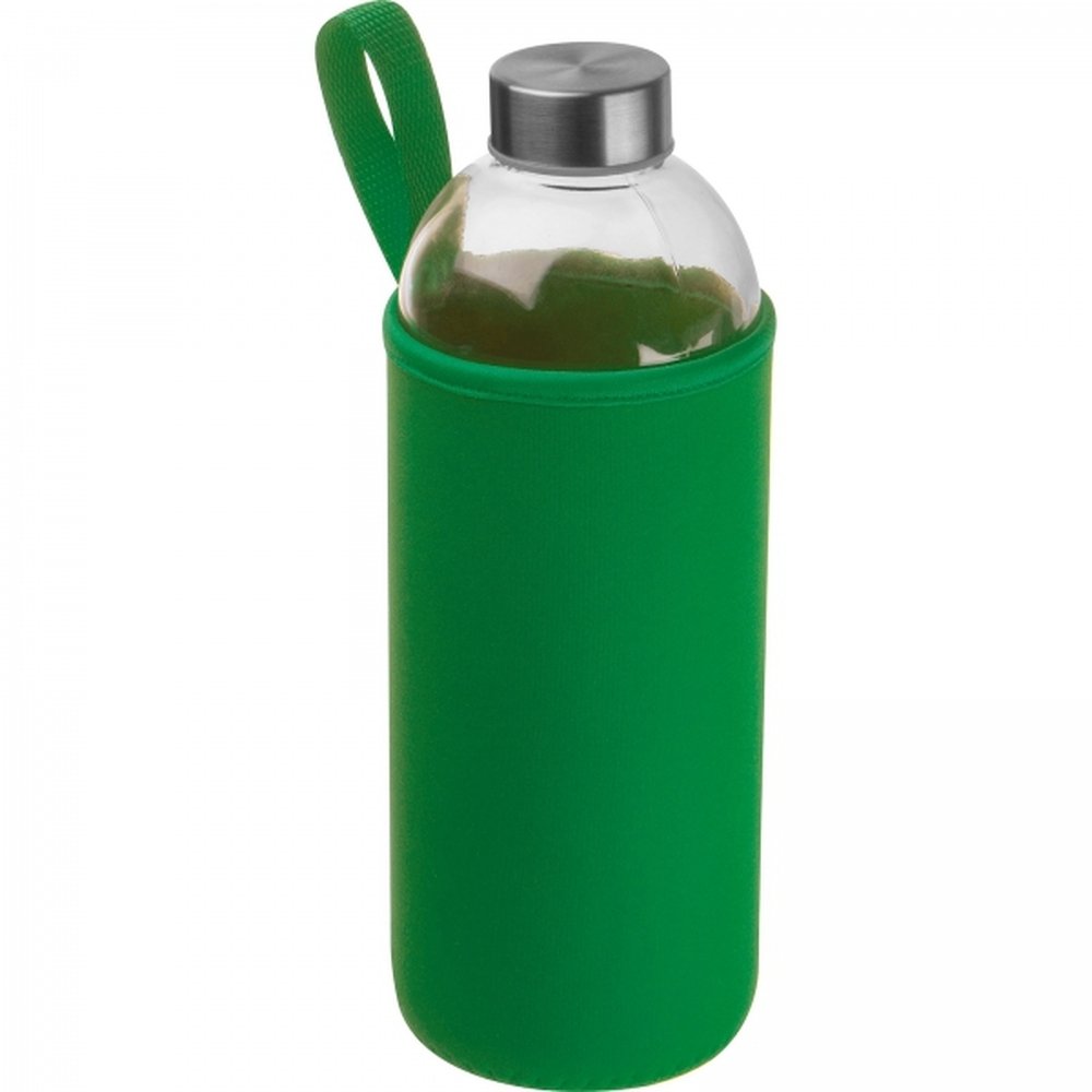 Glass bottle with sleeve 1000 ml JESSICA green