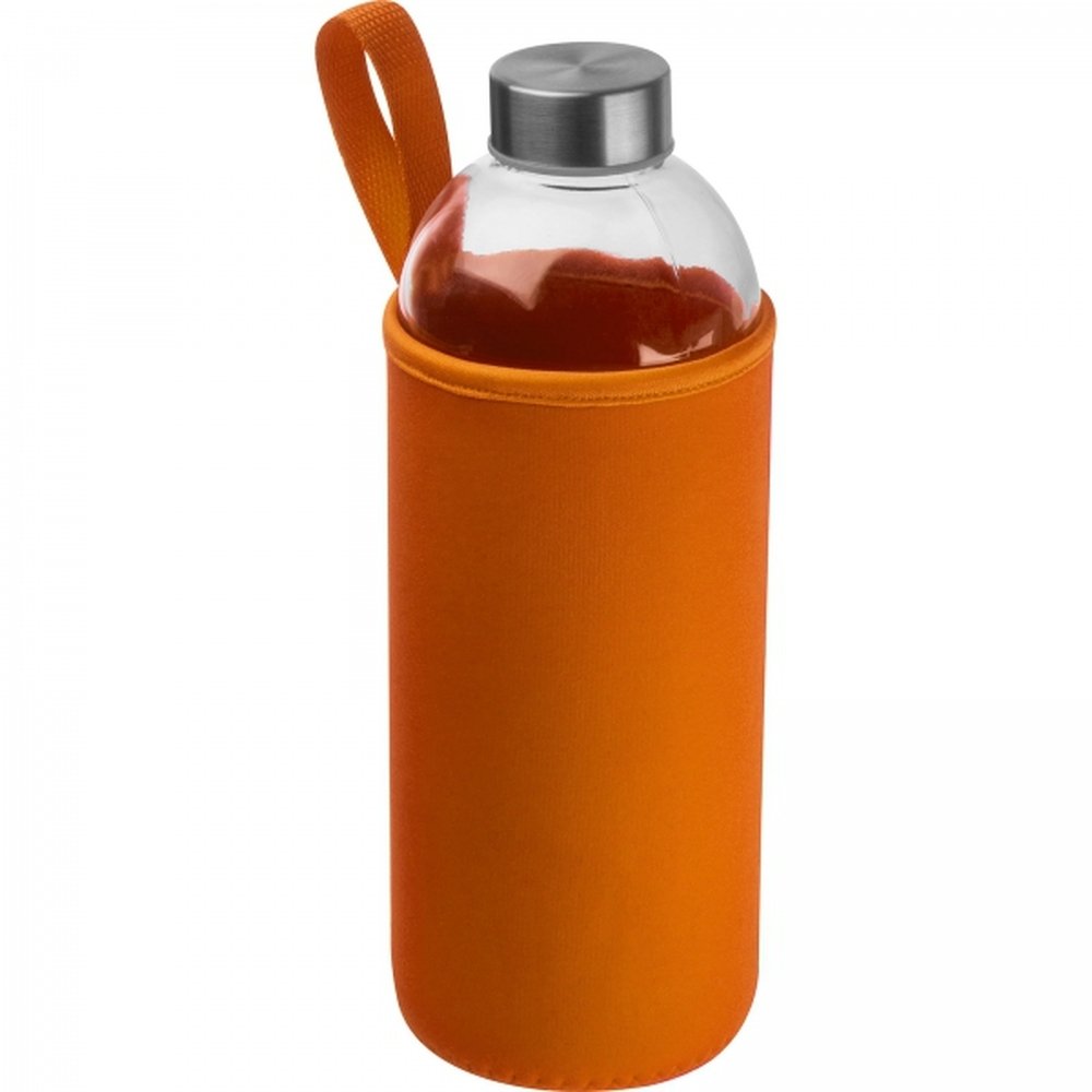 Glass bottle with sleeve 1000 ml JESSICA orange