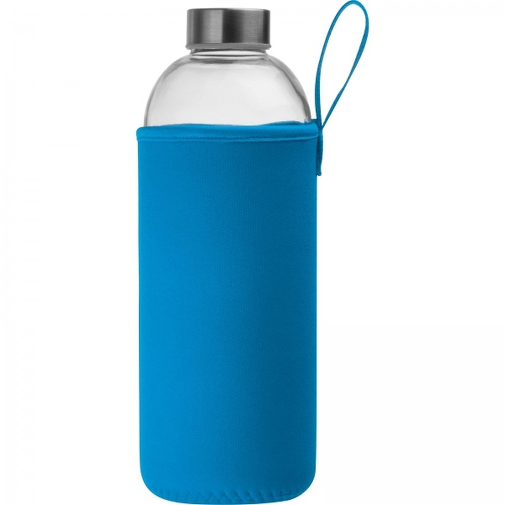Glass bottle with sleeve 1000 ml JESSICA light blue - Image 5