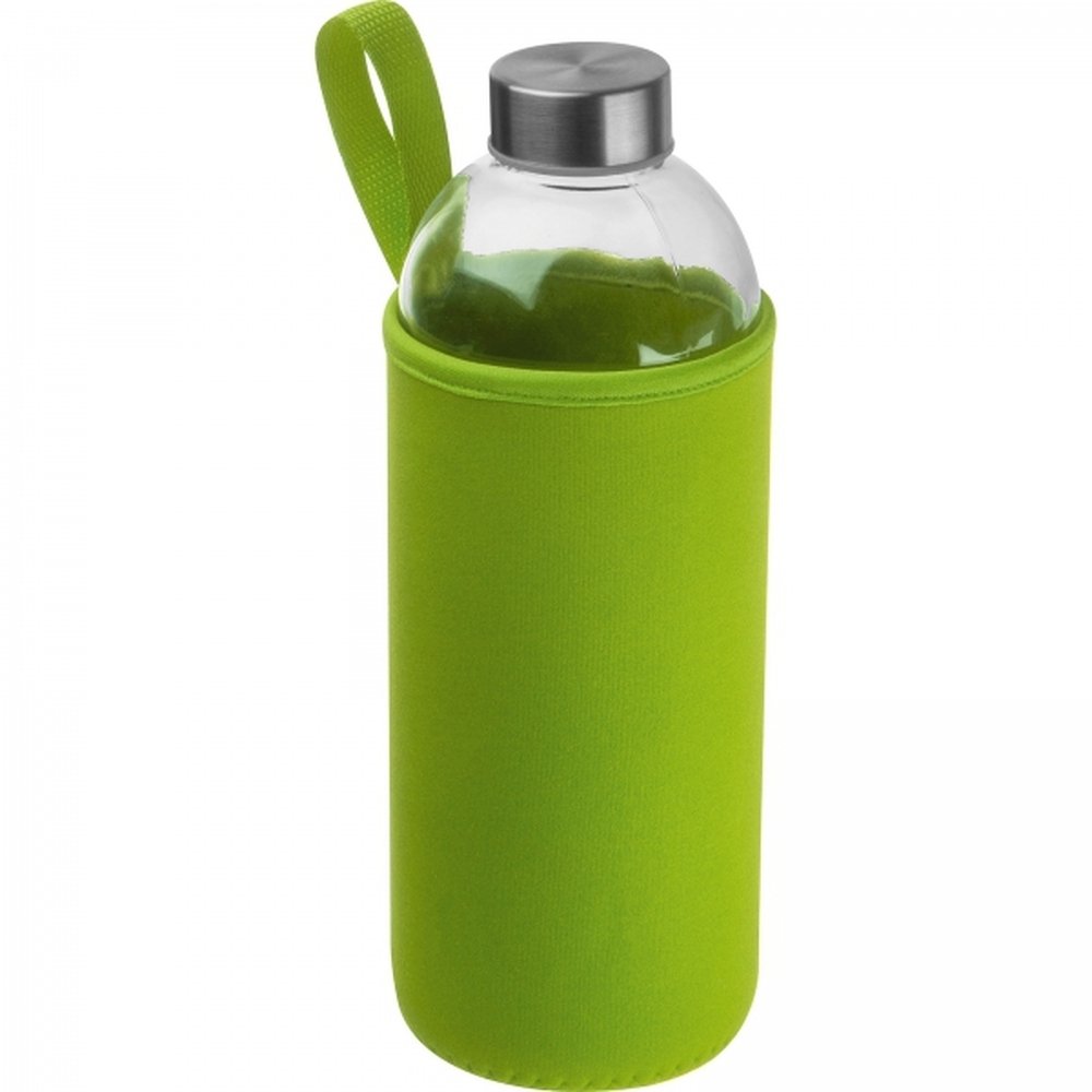 Glass bottle with sleeve 1000 ml JESSICA light green