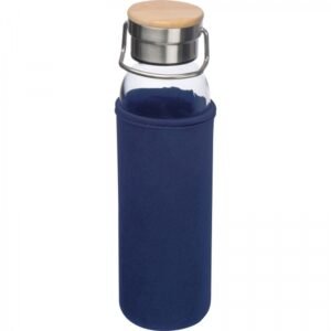 Glass bottle with sleeve 600 ml RAMONA navy blue
