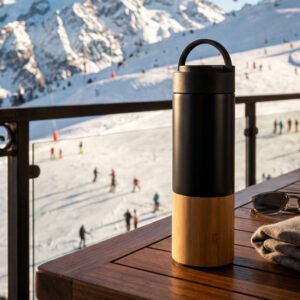 Steel thermal bottle 500 ml MARGARET black