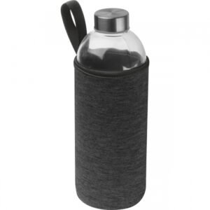 Glass bottle with sleeve 1000 ml JESSICA dark grey