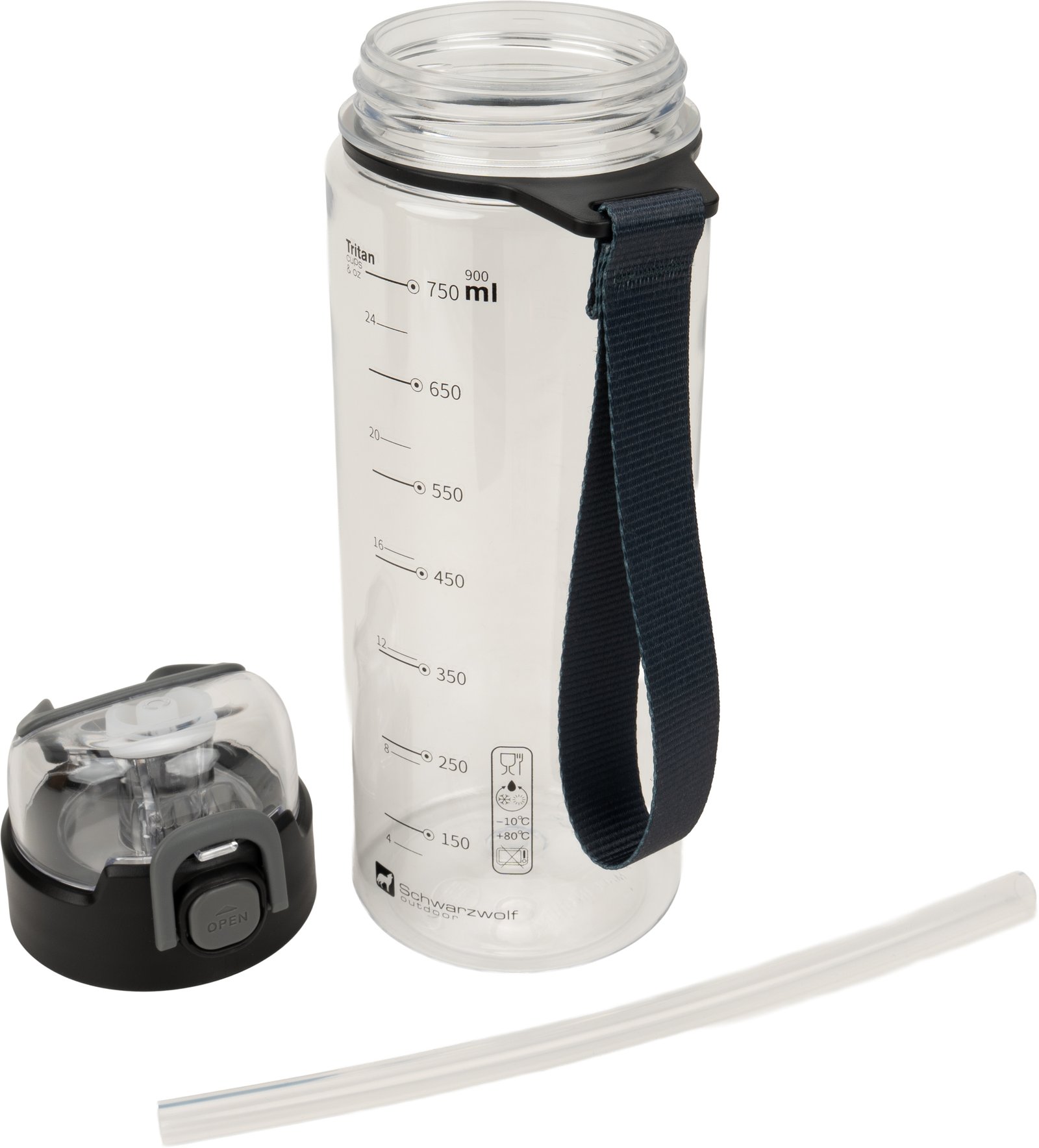 Drinking bottle SEYHAN 850 ml Schwarzwolf transparent - Image 3