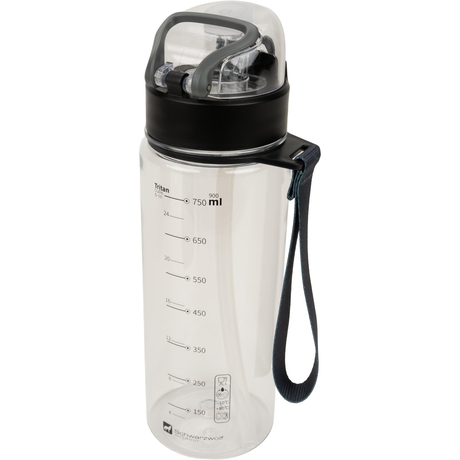 Drinking bottle SEYHAN 850 ml Schwarzwolf transparent