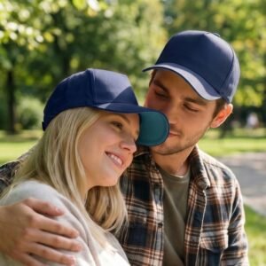Cotton 5-panel baseball cap 290 g/m² AXEL navy blue