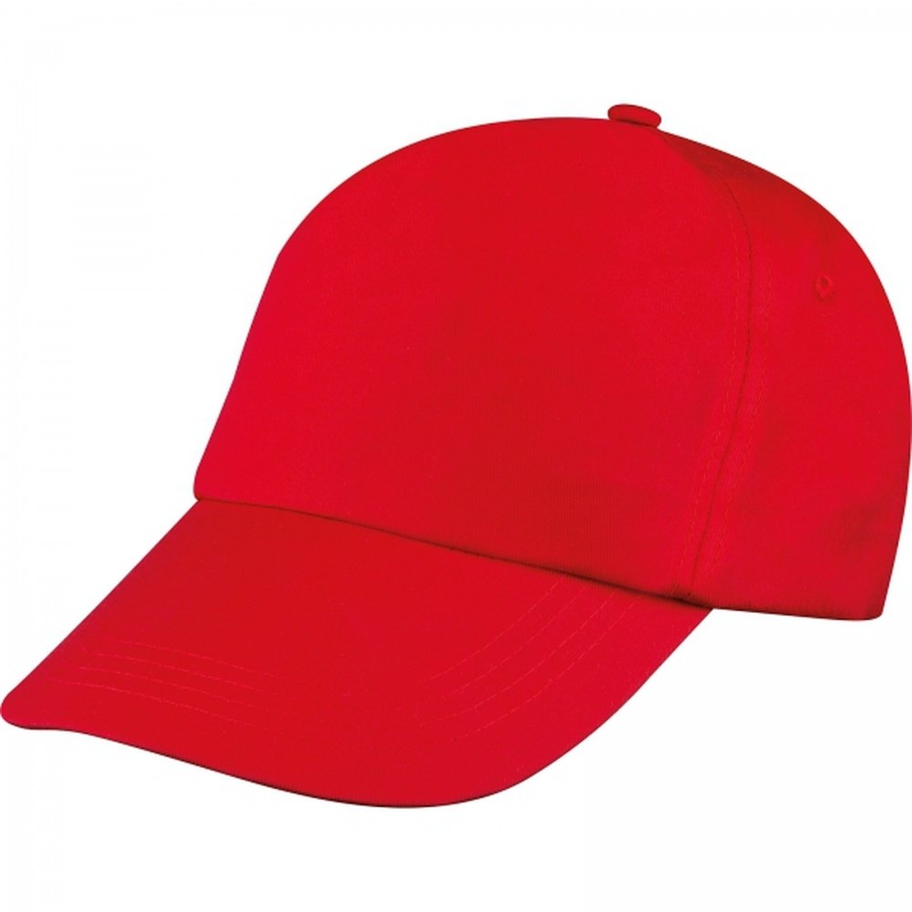 Cotton 5-panel baseball cap 170 g/m² MEGAN red