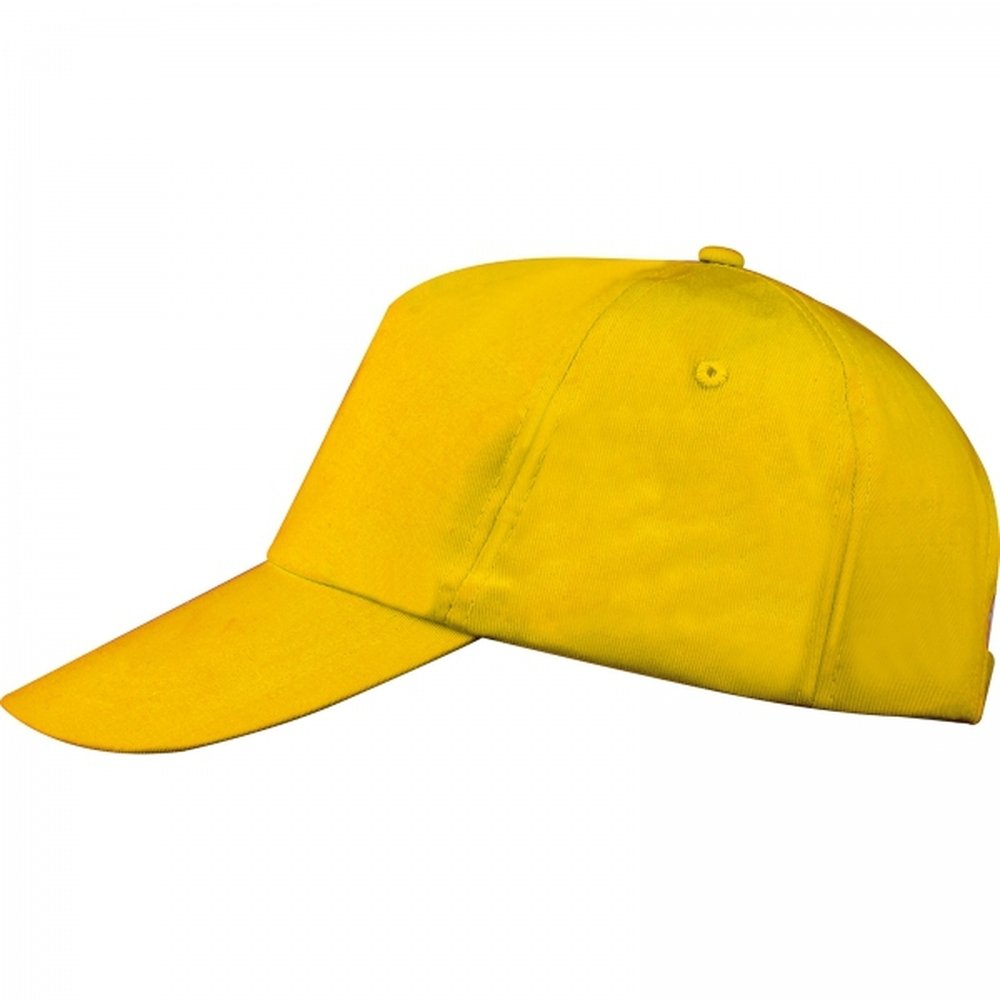 Cotton 5-panel baseball cap 170 g/m² MEGAN yellow - Image 4