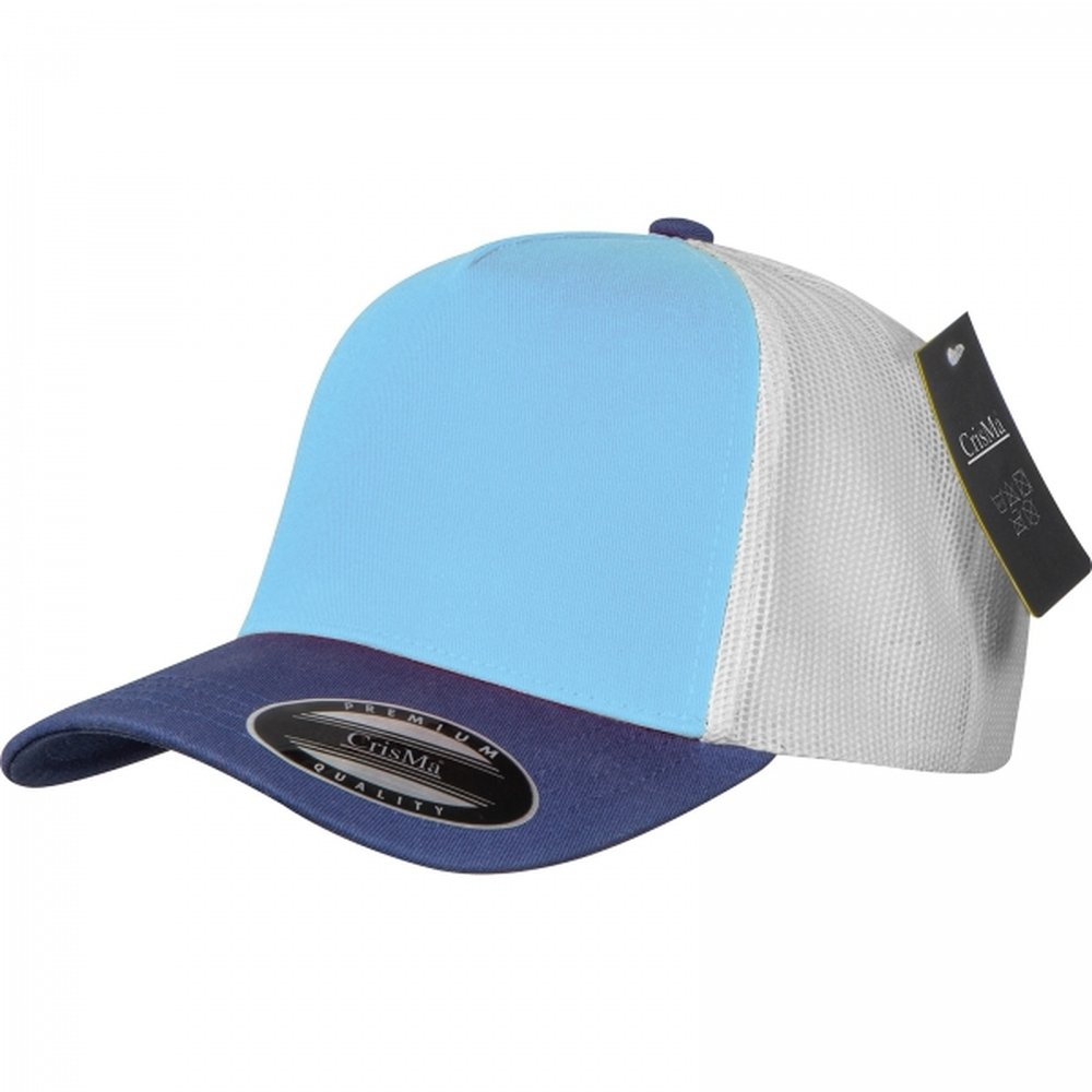 Cotton 5-panel CrisMa baseball cap 290 g/m² TREVOR light blue - Image 2