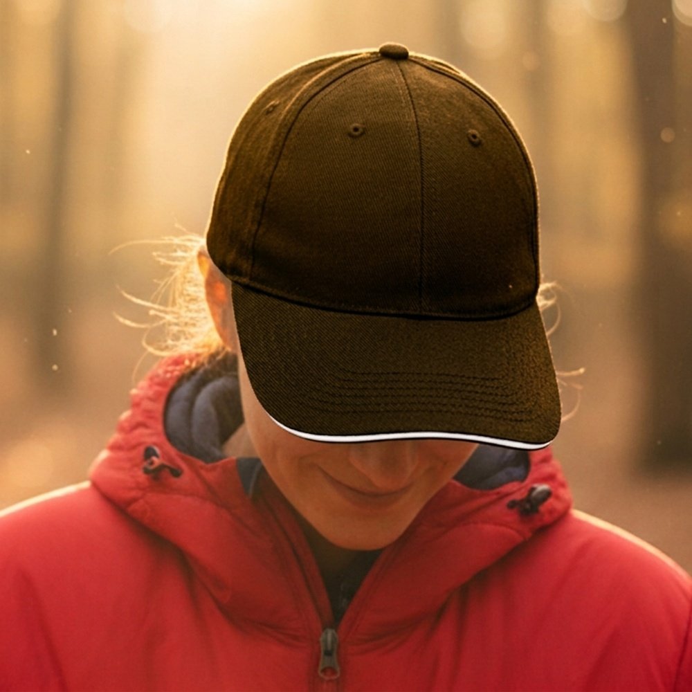 6-Panel Cotton Baseball Cap, 260 g/m² CURTIS black