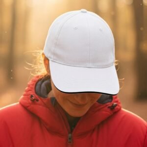 6-Panel Cotton Baseball Cap, 260 g/m² CURTIS white