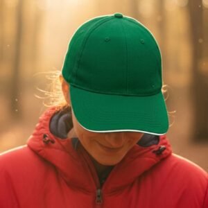 6-Panel Cotton Baseball Cap, 260 g/m² CURTIS green