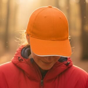 6-Panel Cotton Baseball Cap, 260 g/m² CURTIS orange