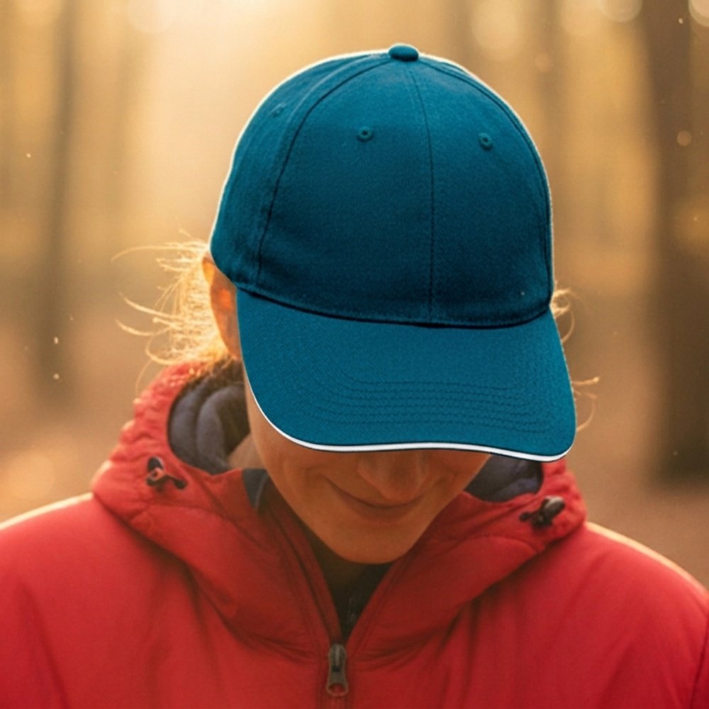 6-Panel Cotton Baseball Cap, 260 g/m² CURTIS turquoise