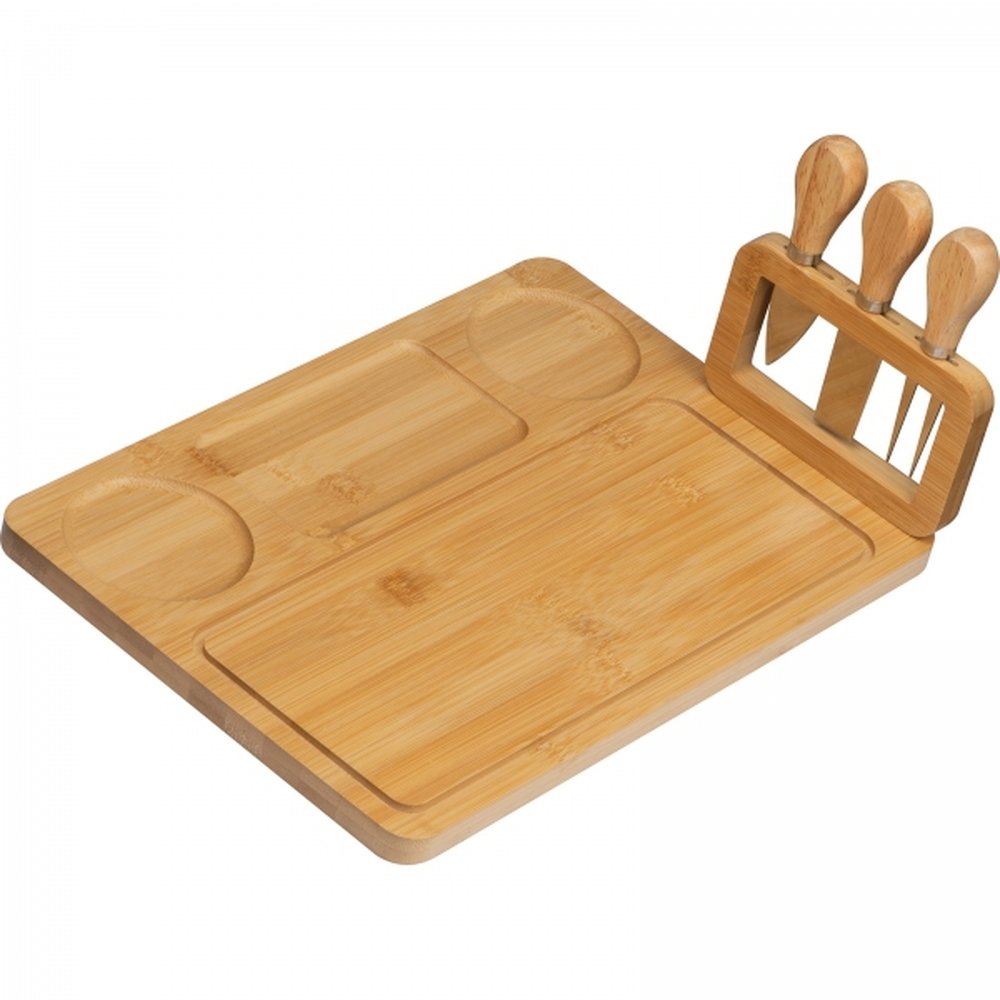 Cheese board with knives FORTUNATO beige - Image 2
