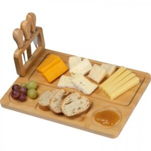 Cheese board with knives FORTUNATO beige